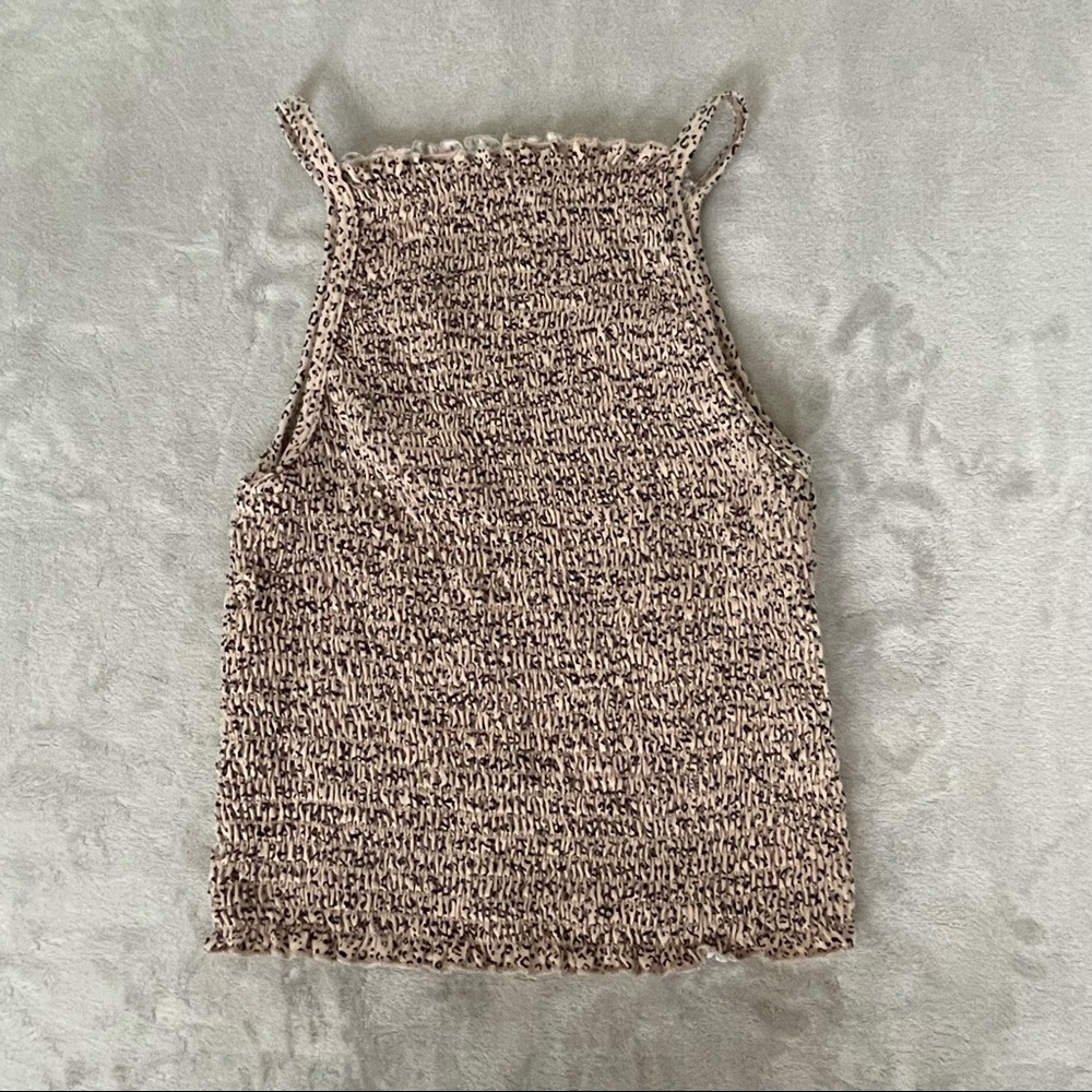 Shirred Cheetah Crop Top